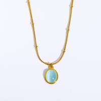 Cats Eye Necklace 304 Stainless Steel with Cats Eye with 5cm extender chain Vacuum Ion Plating fashion jewelry & for woman two different colored Length 40 cm Sold By PC