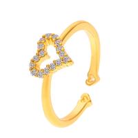 Strass vinger Ring, Messing, plated, mode sieraden & voor vrouw & met strass, meer kleuren voor de keuze, 19mm, Verkocht door PC