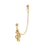 Zinc Alloy Drop Earrings Music Note plated fashion jewelry & for woman 65mm Sold By PC