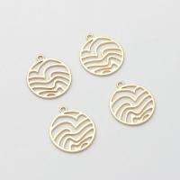 Zinc Alloy Hollow Pendants Flat Round gold color plated DIY golden nickel lead & cadmium free Approx Sold By Bag