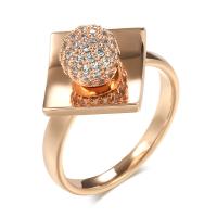 Cubic Zirconia Micro Pave Brass Ring Geometrical Pattern rose gold color plated & micro pave cubic zirconia & for woman nickel lead & cadmium free 17mm US Ring Sold By PC