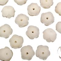 Resin Jewelry Beads Flower Carved DIY white 16mm Approx Sold By Bag