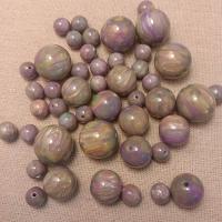 Resin Jewelry Beads Round epoxy gel DIY & imitation amber purple Sold By Bag