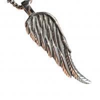Titanium Steel Pendants Wing Shape silver color plated for man silver color Sold By PC