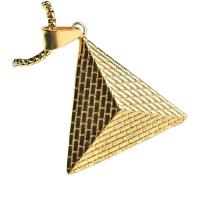 Titanium Steel Pendants Triangle gold color plated for man golden 45mm Sold By PC