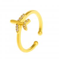 Strass vinger Ring, Messing, plated, mode sieraden & verschillende stijlen voor de keuze & voor vrouw & met strass, meer kleuren voor de keuze, 17mm, Verkocht door PC