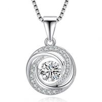 Thailand Sterling Silver Pendants plated micro pave cubic zirconia & for woman Sold By Lot