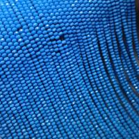 الفيروز الأزرق الاصطناعية خرزة, طبلية تاج, مصقول, ديي & الأوجه, أزرق, 2x3mm, طول 38 سم, تباع بواسطة PC