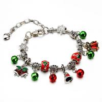 Christmas Holiday Bracelet Zinc Alloy with Crystal with 1.97 extender chain plated Christmas Design & Unisex & enamel & with rhinestone mixed colors nickel lead & cadmium free Length 7.1 Inch Sold By PC