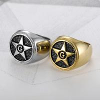 316L Stainless Steel Finger Ring plated & for man & enamel 20mm Sold By PC