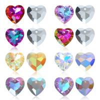 Colgantes de Cristal, Corazón, chapado, Bricolaje, más colores para la opción, 14x14mm, 12PCs/Bolsa, Vendido por Bolsa