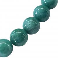 Blassbraune Jade Perle, rund, Spritzlackierung, DIY & verschiedene Größen vorhanden, grün, verkauft per ca. 40 cm Strang
