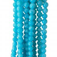 blijed smeđ Žad Perla, Krug, obojen, možete DIY & različite veličine za izbor, plav, Prodano Per Približno 40 cm Strand
