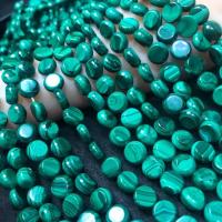 Malakit perler, Flad Rund, poleret, du kan DIY, grøn, 4x10mm, Solgt Per Ca. 38 cm Strand