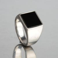 Gemstone Finger Ring, Titanium Staal, met Natuursteen, plated, verschillende grootte voor keus & voor de mens, meer kleuren voor de keuze, Verkocht door PC