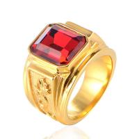 Natural Gemstone Finger Ring Titanium Steel with Gemstone plated imitation agate & Unisex Sold By PC