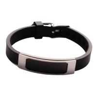 Silicone Bracelets 304 Stainless Steel with Silicone Galvanic plating Unisex Length Approx 20.5 cm Sold By PC