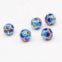 Cloisonne Beads gold color plated 10mm Sold By Lot