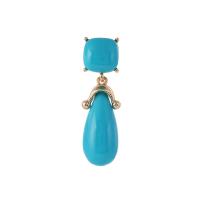 Turquoise Earring Brass with turquoise Teardrop high quality plated fashion jewelry & for woman blue Sold By Pair
