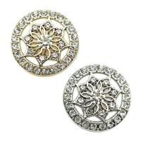 Zinc Alloy Shank Button Flower plated DIY & with rhinestone nickel lead & cadmium free Sold By PC