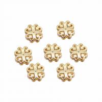 Brass Large Hole Bead Four Leaf Clover 14K gold plated DIY golden nickel lead & cadmium free 11mm Sold By PC