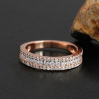 Cubic Zirconia Micro Pave Brass Ring plated & micro pave cubic zirconia & for woman nickel lead & cadmium free 6mm US Ring Sold By PC