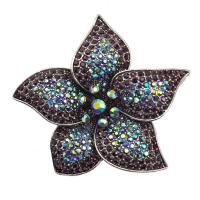 Rhinestone Brooch Zinc Alloy Flower platinum color plated Unisex & with rhinestone mixed colors nickel lead & cadmium free Sold By PC