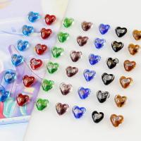 Gold Sand & Silver Foil Lampwork Beads with Silver Foil & Gold Foil Heart DIY Sold By PC