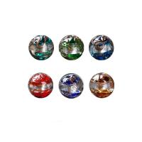 Gold Sand & Silver Foil Lampwork Beads with Gold Foil Round DIY 12mm Sold By PC