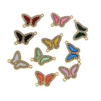 Acrylic Connectors Zinc Alloy with Acrylic Butterfly KC gold color plated DIY & with rhinestone & 1/1 loop nickel lead & cadmium free Approx Sold By Bag