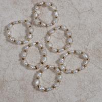 Pierścień z perłami słodkowodnymi, Perła naturalna słodkowodna, 14K wypełnione złotem, biżuteria moda & dla kobiety, biały, 2-3mm, otwór:około 0.7mm, sprzedane przez PC
