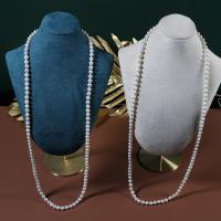Natürliche Süßwasser Perle Halskette, Natürliche kultivierte Süßwasserperlen, Modeschmuck & für Frau, weiß, 6-7mm, Bohrung:ca. 0.7mm, Länge 80 cm, verkauft von PC