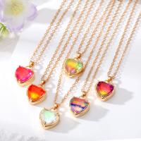 Crystal Zinc Alloy Necklace with Crystal with 5cm extender chain Heart gold color plated for woman & faceted nickel lead & cadmium free Length Approx 50 cm Sold By PC