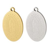 Stainless Steel Pendants 304 Stainless Steel Oval Vacuum Plating Unisex Approx 1mm Approx Sold By Bag