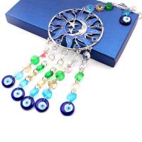 Fashion Dream Catcher Zinc Alloy with Crystal & Lampwork silver color plated evil eye pattern & epoxy gel mixed colors nickel lead & cadmium free 103mm Length 360 mm Sold By PC