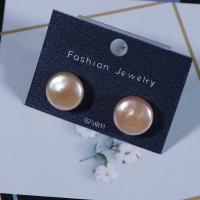 Freshwater Pearl Earrings 925 sterling silver post pin fashion jewelry & for woman multi-colored 13-14mmu300117-18mm Sold By Pair