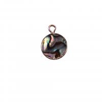 Natural Abalone Shell Pendants with Brass Round plated DIY 12mm Sold By PC