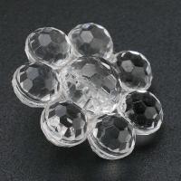 Acryl Shank Button, Bloem, DIY, duidelijk, 25x25x12.50mm, Gat:Ca 2mm, Verkocht door Bag