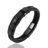 Leather Cord Bracelet handmade Double Layer & braided bracelet & Unisex Sold By PC