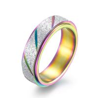 Titanium Steel Finger Ring plated & for woman & frosted Sold By PC