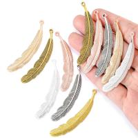Zinc Alloy Leaf Pendants Feather plated DIY nickel lead & cadmium free Approx 2mm Sold By Bag