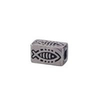 Thailand Sterling Silver Spacer Bead Rectangle Antique finish DIY silver color Approx 2mm Sold By Lot