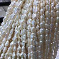 Perle perline rigenerate coltivate d'acquadolce , perla d'acquadolce coltivata naturalmente, Barocco, DIY, bianco, 6mm, Venduto per Appross. 15 pollice filo