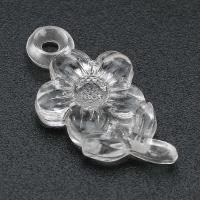 Akrylowe wisiorki, Akryl, Kwiat, DIY, przejrzysty, 11x21x3mm, otwór:około 2mm, sprzedane przez torba