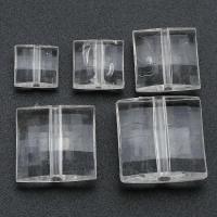 Transparent Acrylic Beads Square DIY clear Sold By Bag