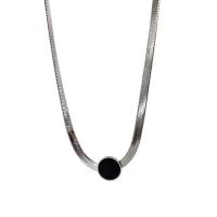 Żywicy bransoletki, Titantium stali, ze 5cm przedłużeniami łańcuszka, Płaskie koło, biżuteria moda & dla kobiety, oryginalny kolor, długość 40 cm, sprzedane przez PC