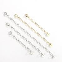 925 Sterling Silver Extender Chain plated DIY Sold By PC