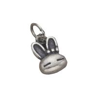 Thailand Sterling Silver Pendants Rabbit Antique finish DIY Approx 4mm Sold By Lot
