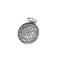 Thailand Sterling Silver Pendants Flat Round Antique finish DIY Approx 4mm Sold By Lot