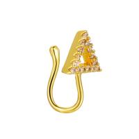 Brass Nose Clip plated fashion jewelry & micro pave cubic zirconia & for woman 13mm Sold By PC